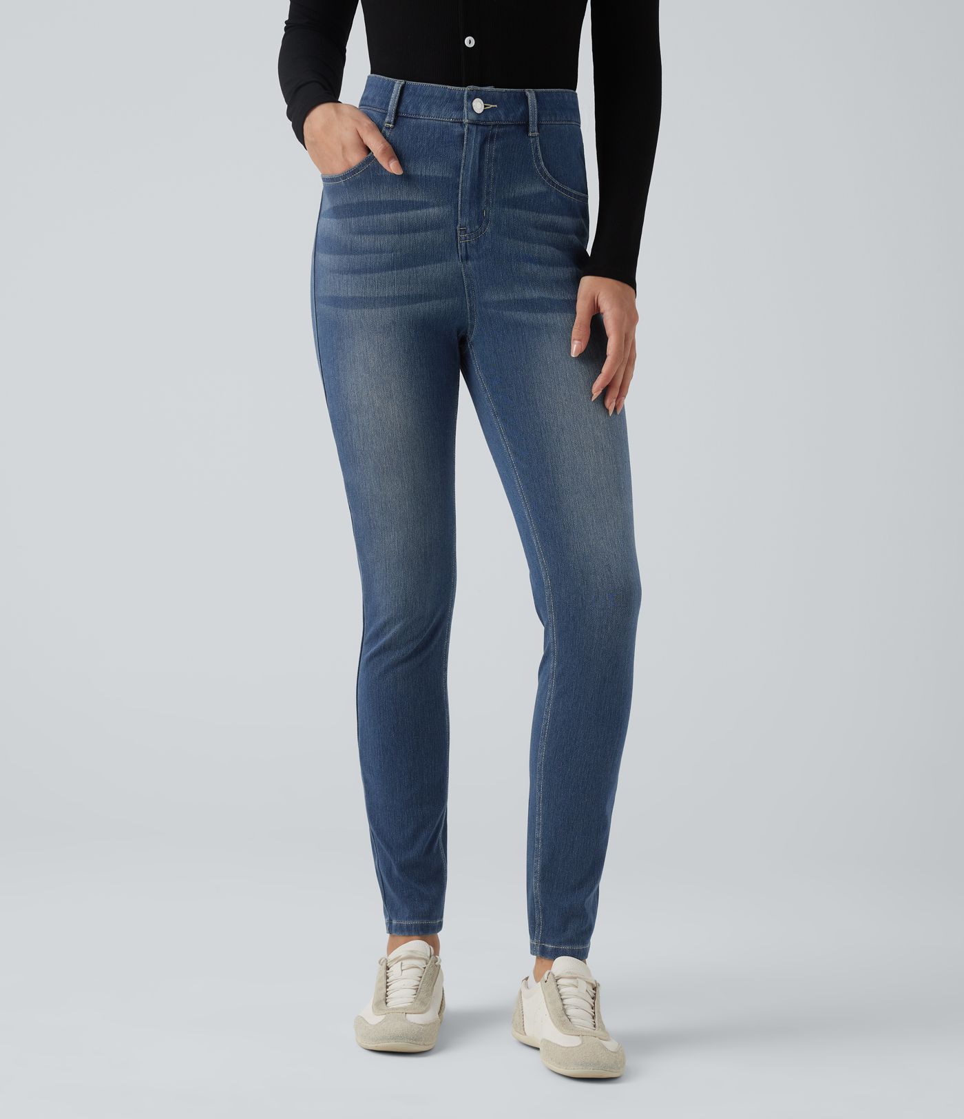 Halara Flex™ High Waisted Women Casual Skinny Denim Jeans with Pockets