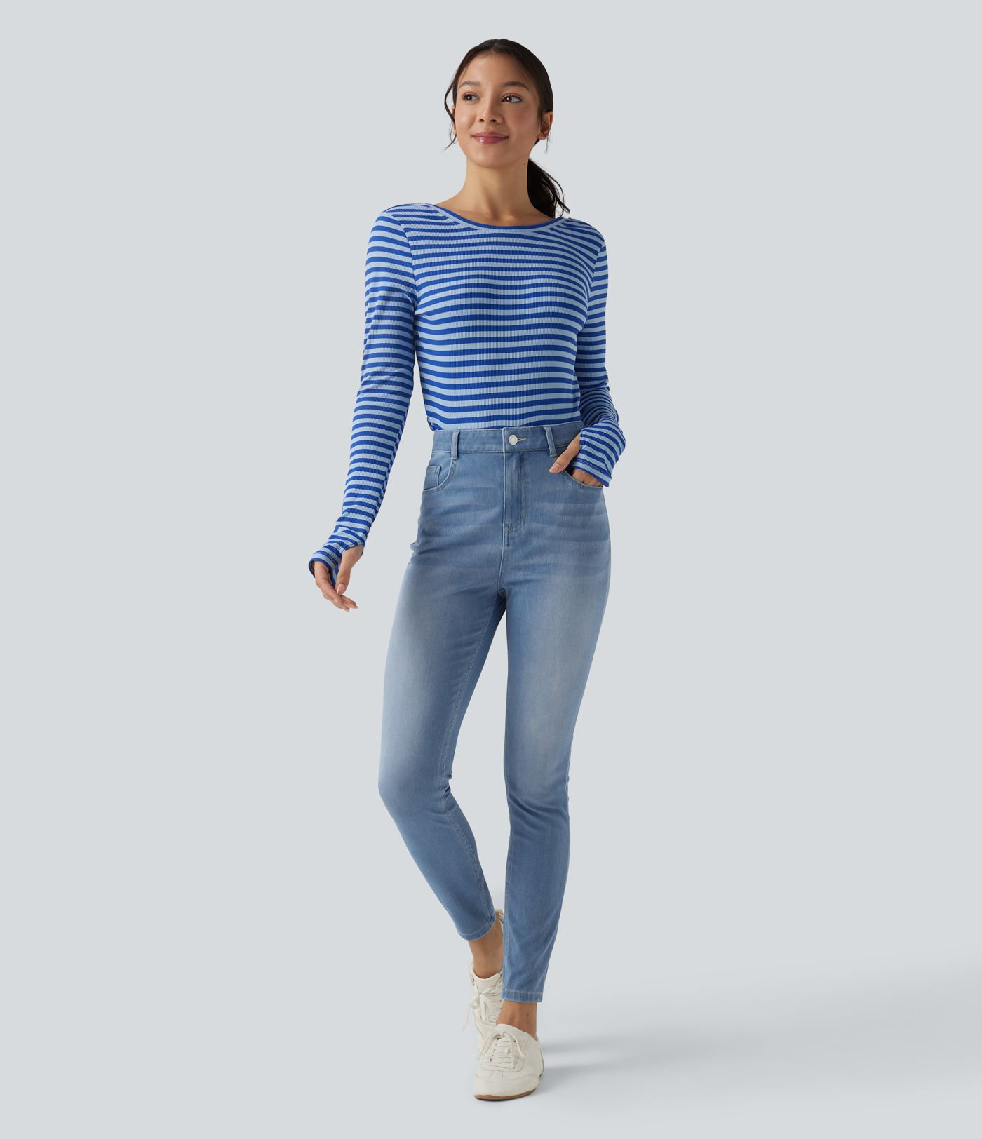 Halara Flex™ - Lässige Skinny-Jeans mit hohem Bund und mehreren Taschen