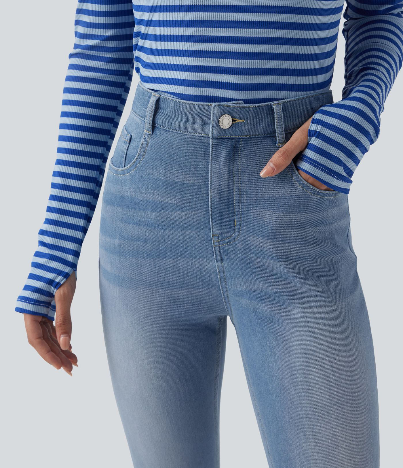 Halara Flex™ - Lässige Skinny-Jeans mit hohem Bund und mehreren Taschen