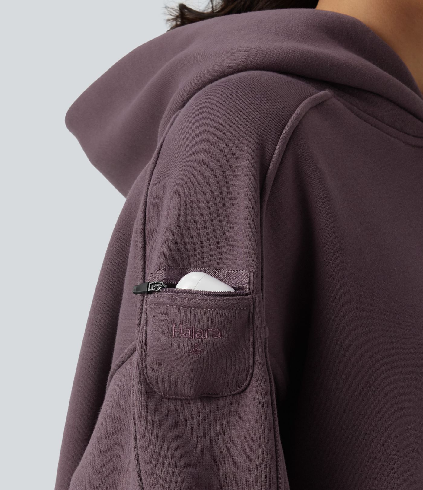 Hooded Long Sleeve Oversize Fleece Casual Sports Sweatshirt with Pockets