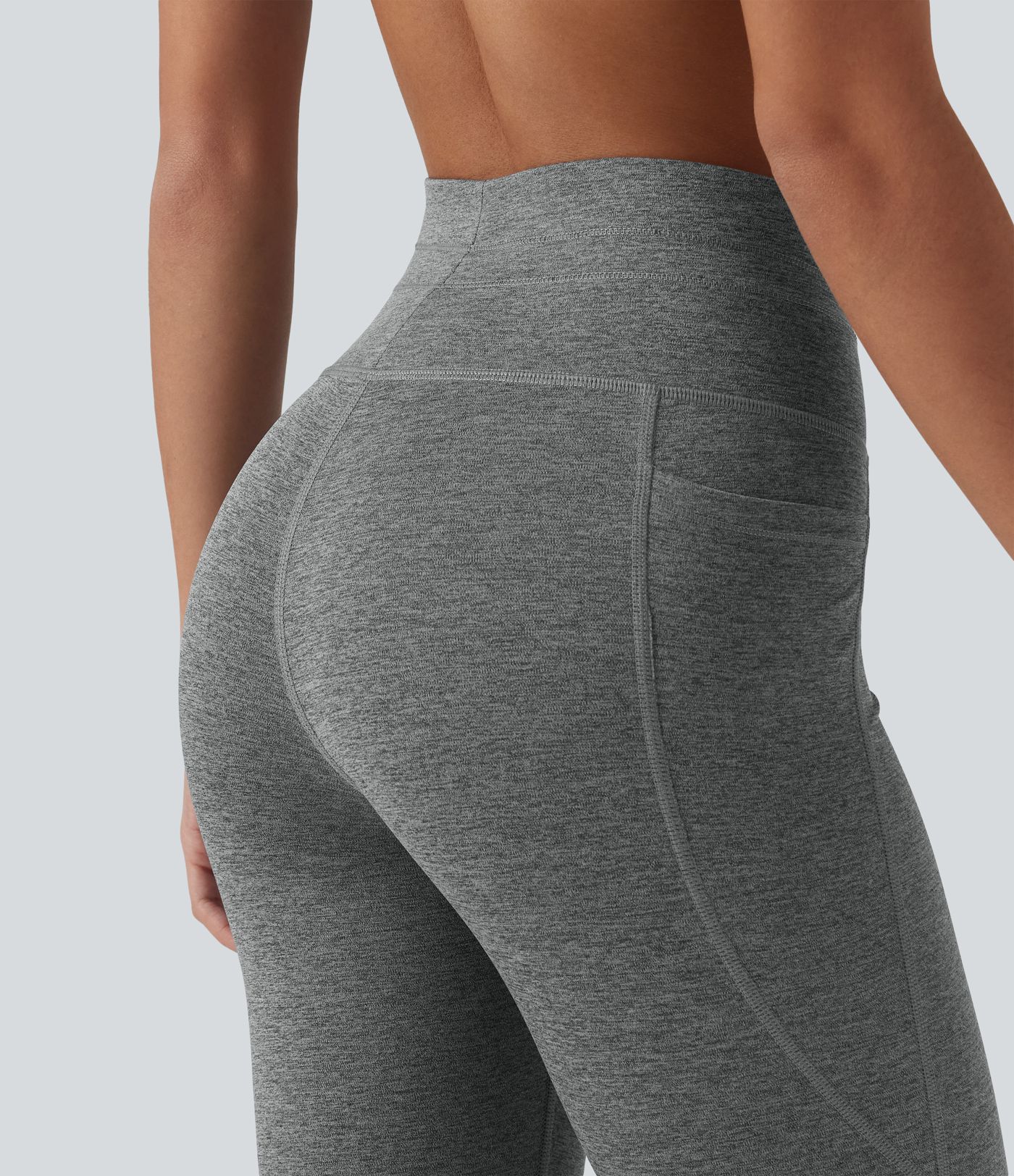 Halara UltraSculpt™ Heathered High Waisted Drawstring Quick Dry Yoga 7/8 Leggings with Pockets