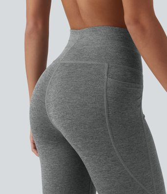 Halara UltraSculpt™ Heathered High Waisted Drawstring Quick Dry Yoga 7/8 Leggings with Pockets