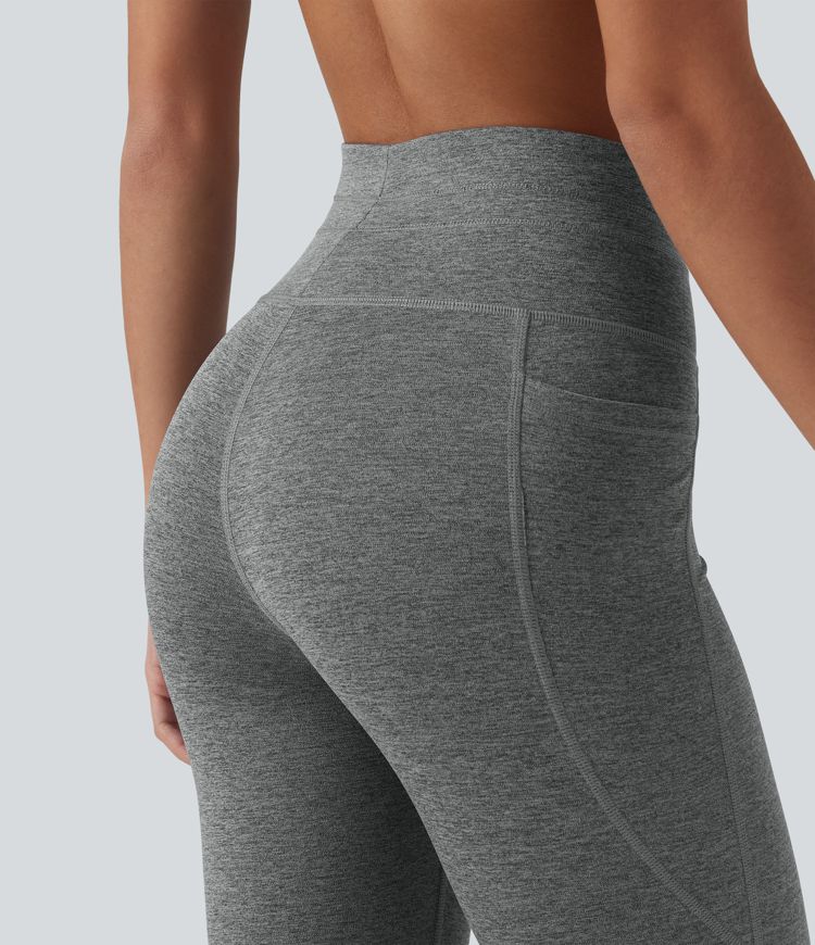 Halara UltraSculpt™ Heathered High Waisted Drawstring Quick Dry Yoga 7/8 Leggings with Pockets