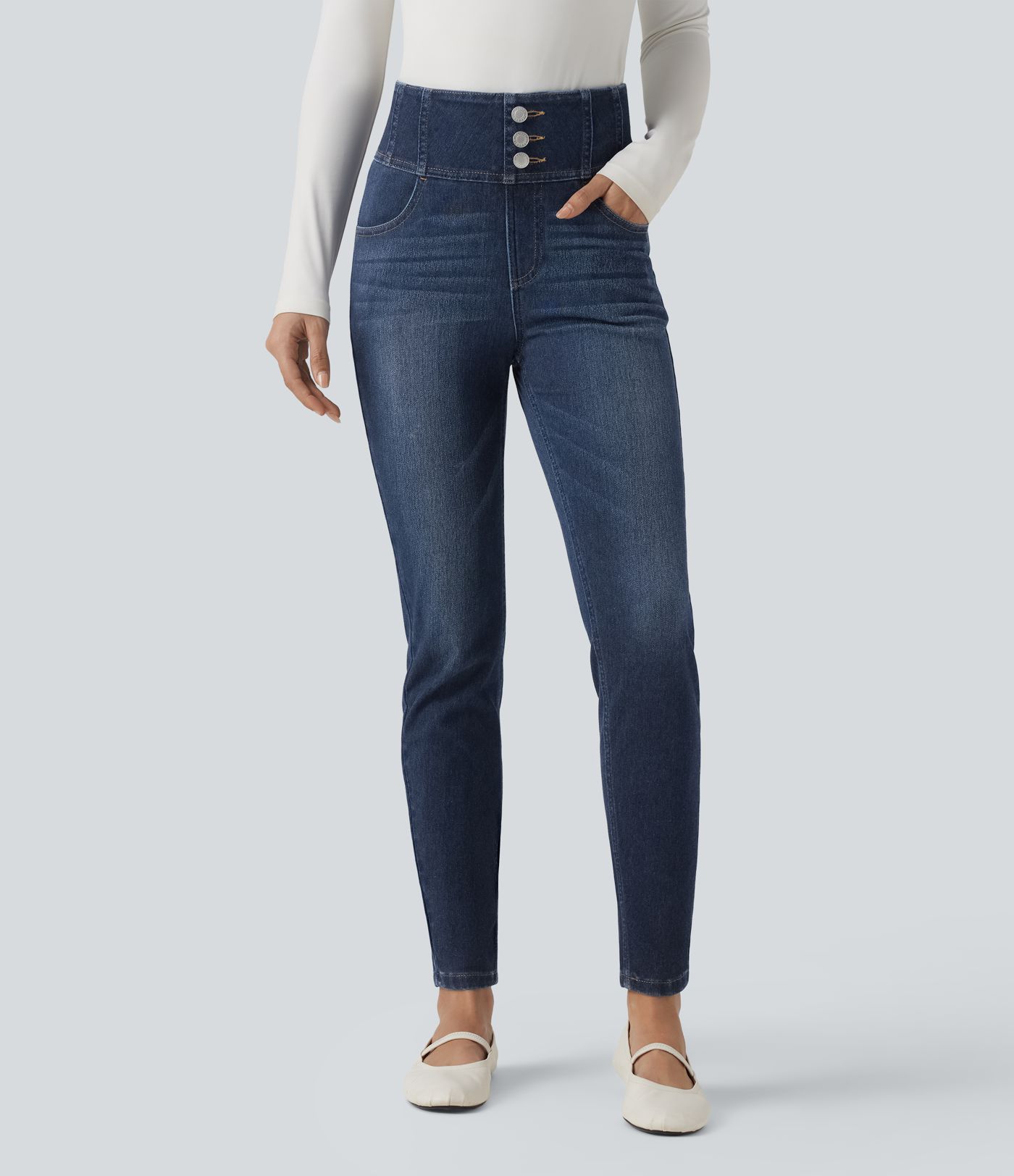 Halara Flex™ High-waisted Casual Skinny Jeans with Pockets