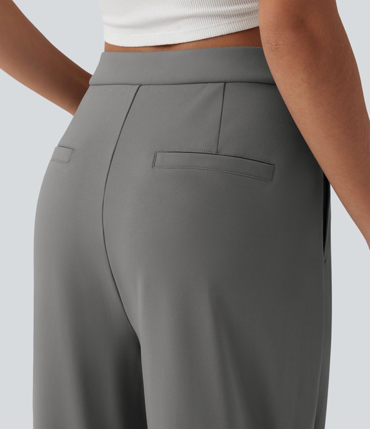 Pantalon tailleur ample asymétrique taille haute Halara Flex™ DayStretch avec poches