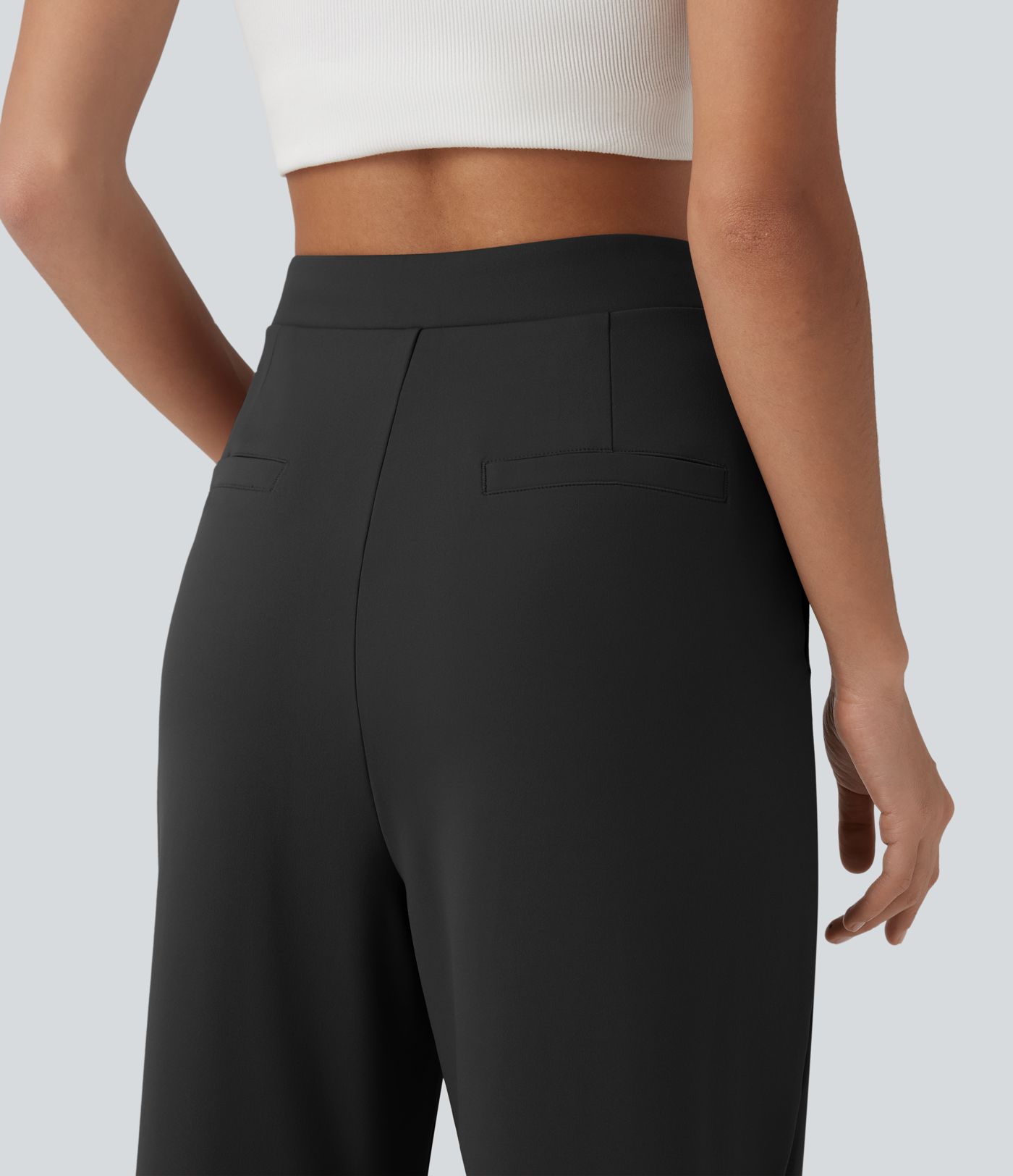 Pantalon tailleur jambes droites asymétrique taille haute Halara Flex™ DayStretch avec poches