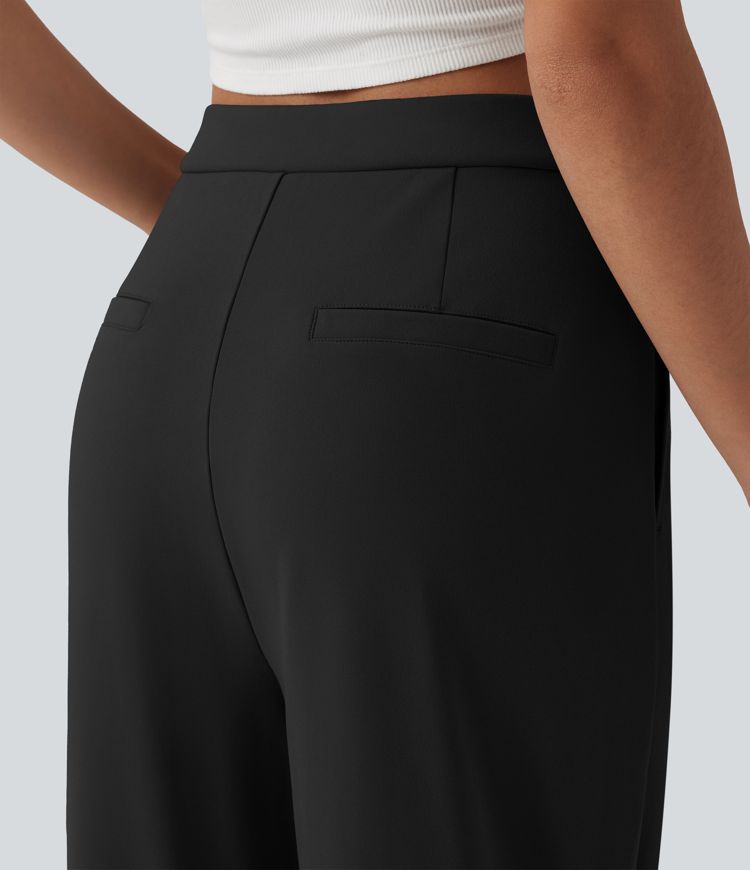 Pantalon tailleur ample asymétrique taille haute Halara Flex™ DayStretch avec poches
