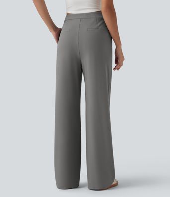Pantalon tailleur ample asymétrique taille haute Halara Flex™ DayStretch avec poches
