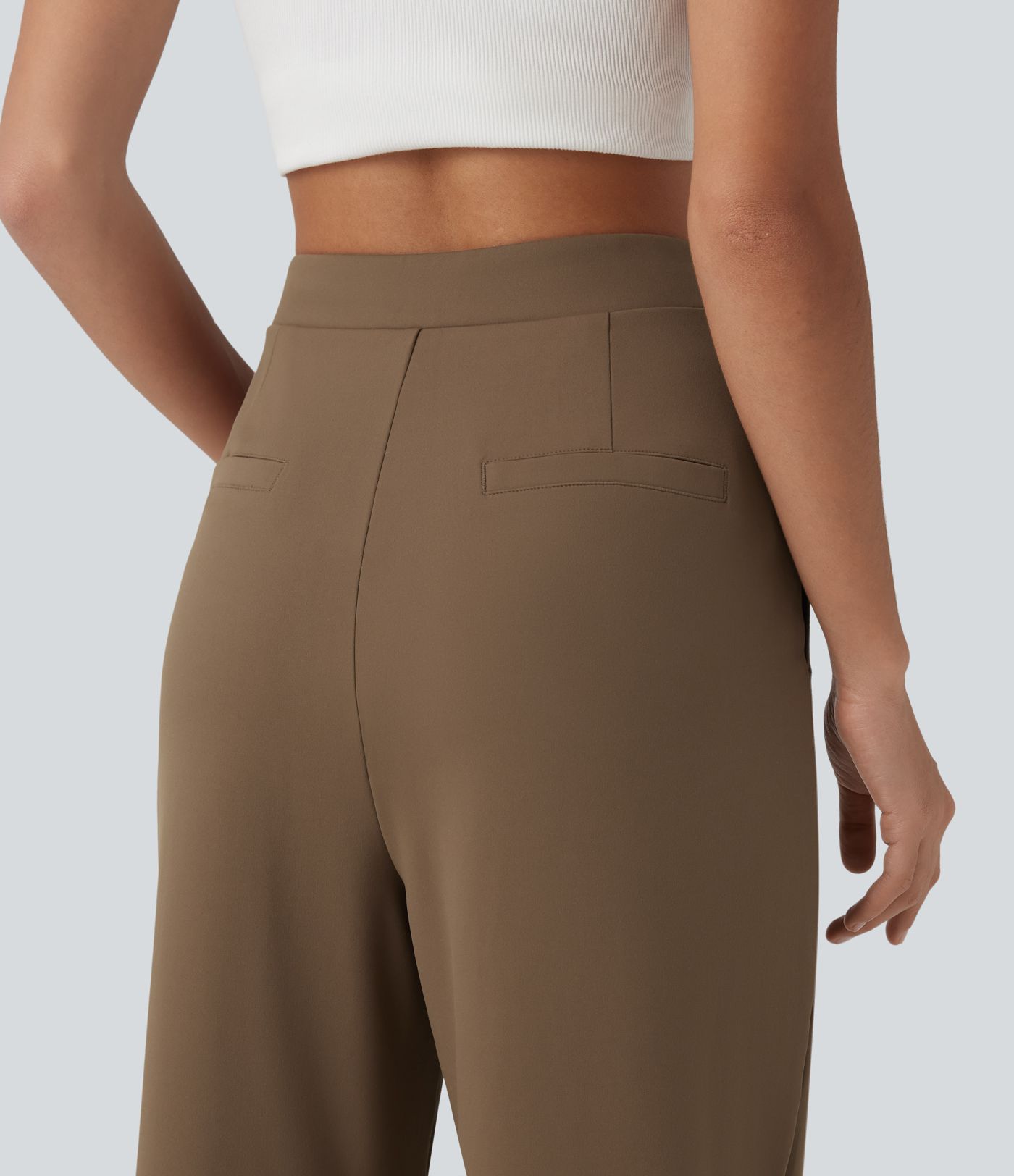 Pantalon tailleur jambes droites asymétrique taille haute Halara Flex™ DayStretch avec poches