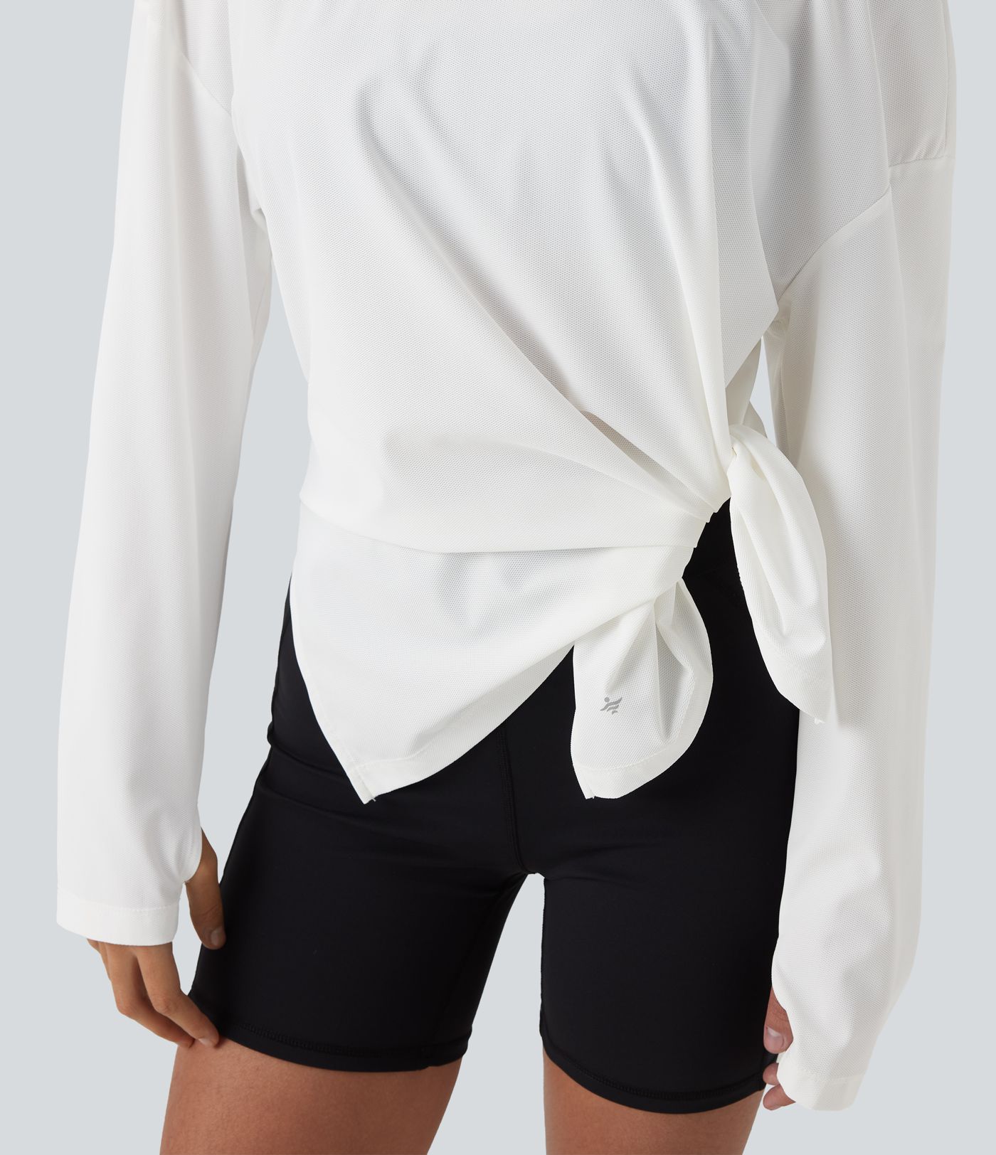 Boat Neck Long Sleeve Thumb Hole Hiking Sports Top-UPF40+