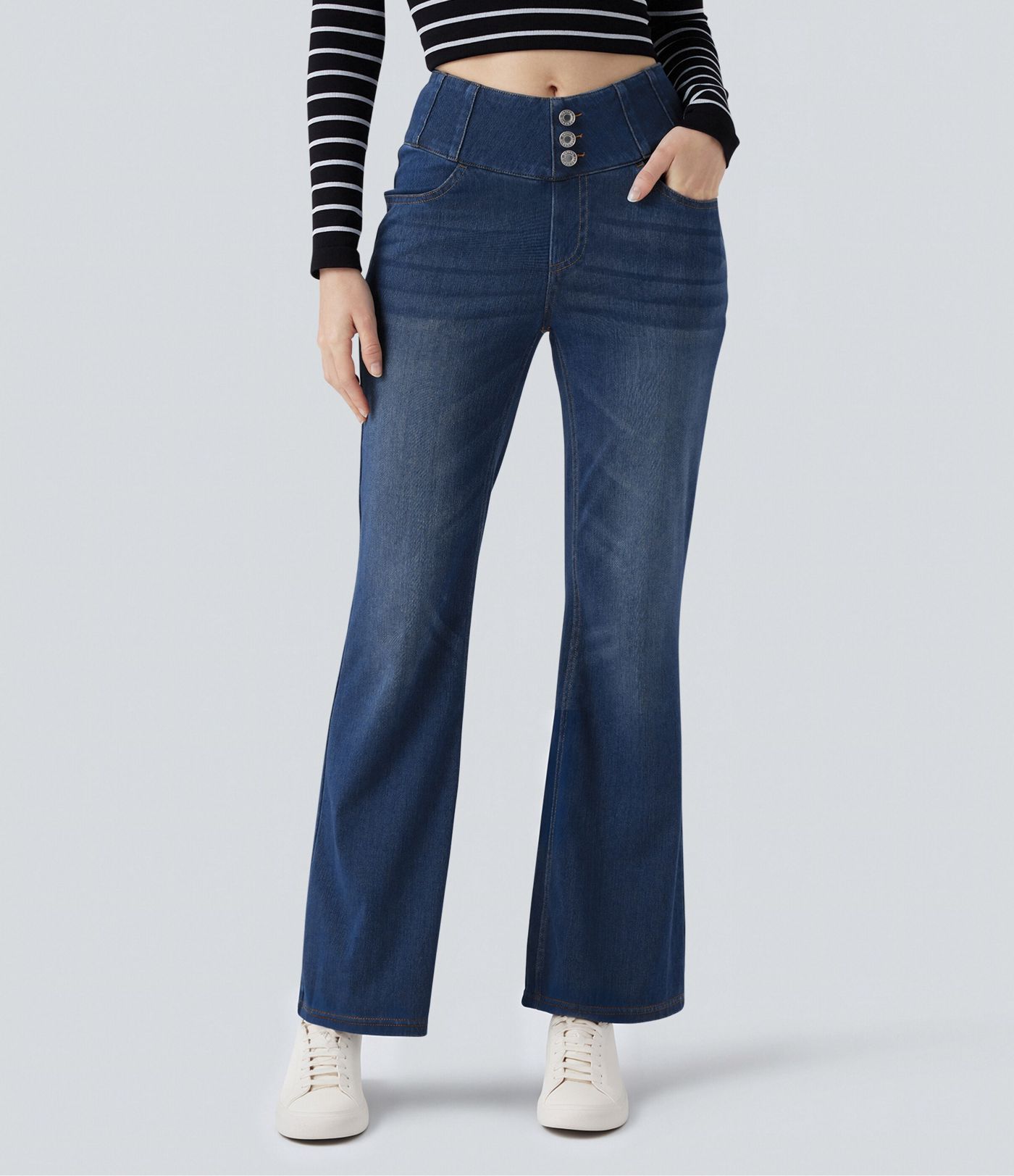 Halara Flex™ High Waisted Bootcut Casual Jeans with Pockets