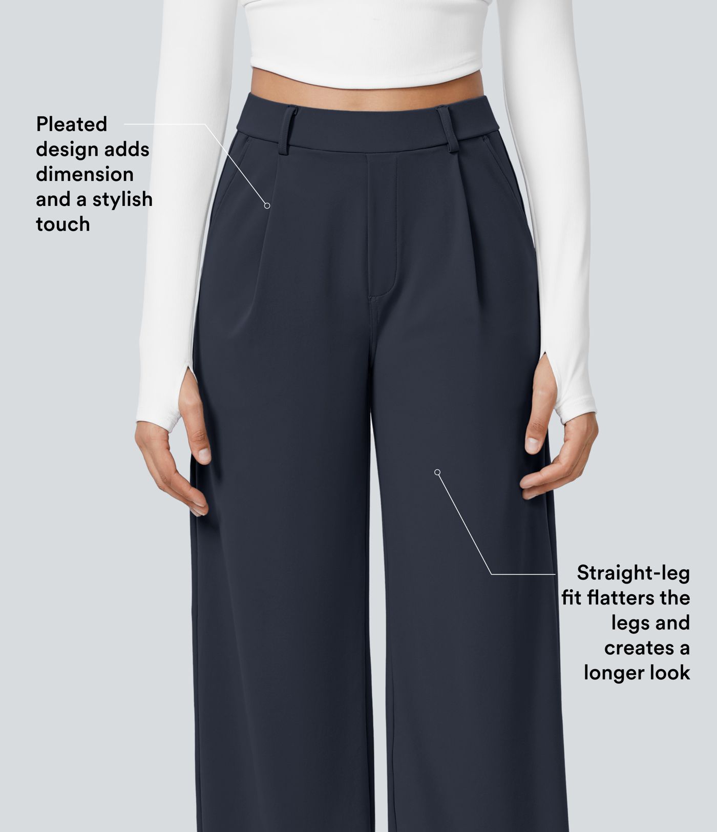 Halara Flex™ High Waisted Pocket Straight Leg Work Trousers