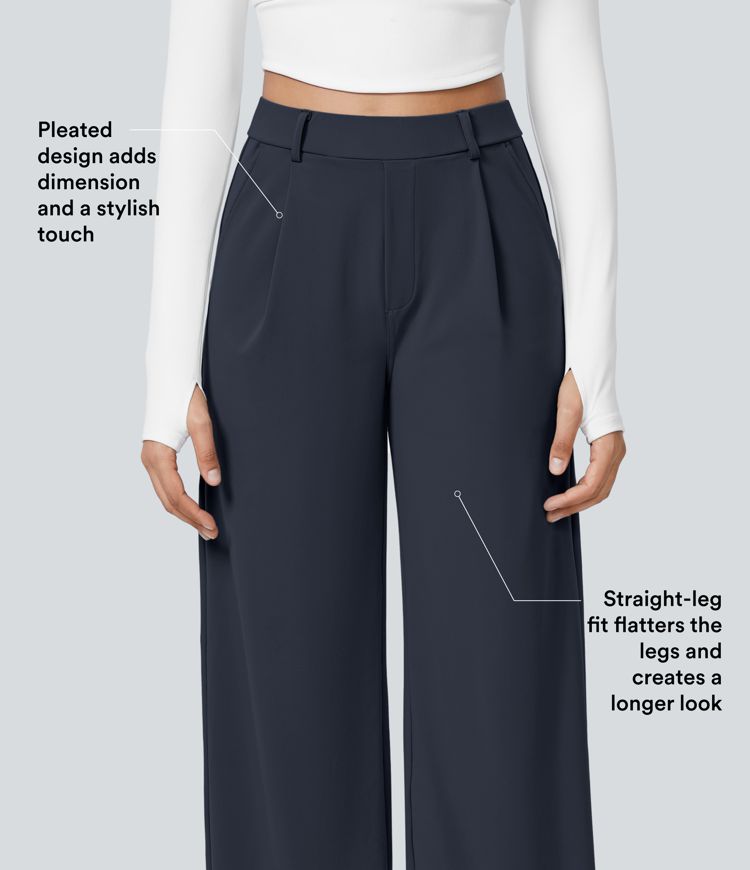 Halara Flex™ High Waisted Pocket Straight Leg Work Trousers