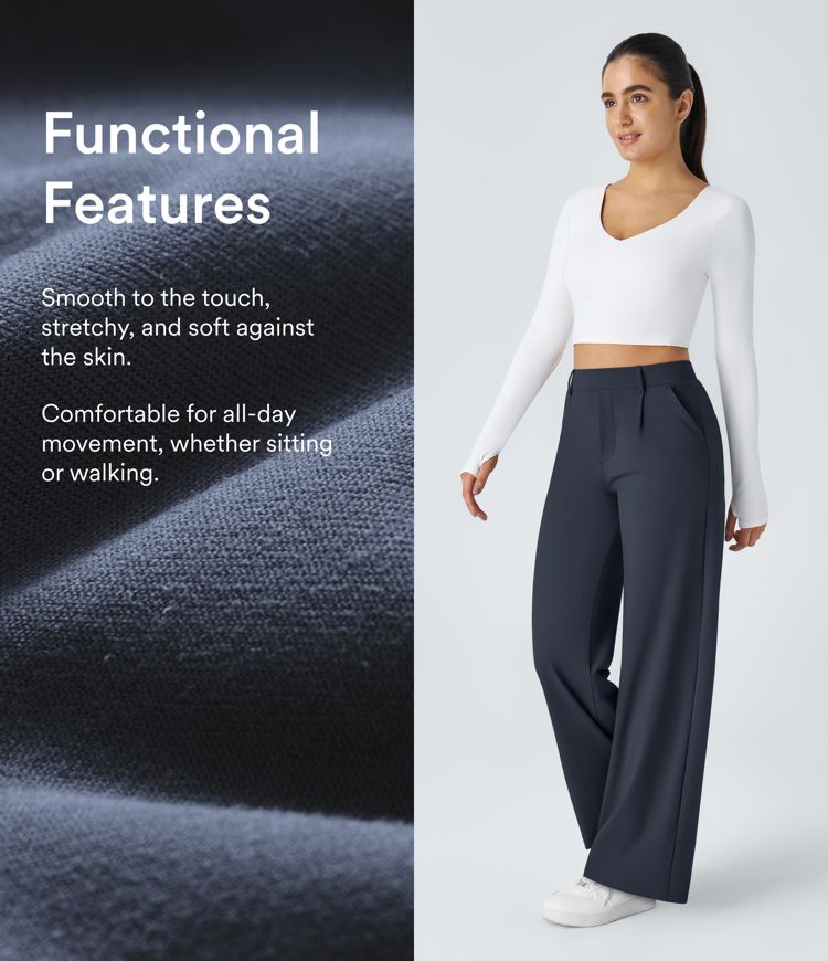 Halara Flex™ High Waisted Pocket Straight Leg Work Trousers