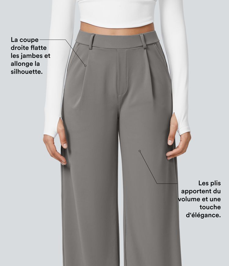 Pantalon tailleur Halara Flex™ DayStretch coupe droite taille haute avec poches