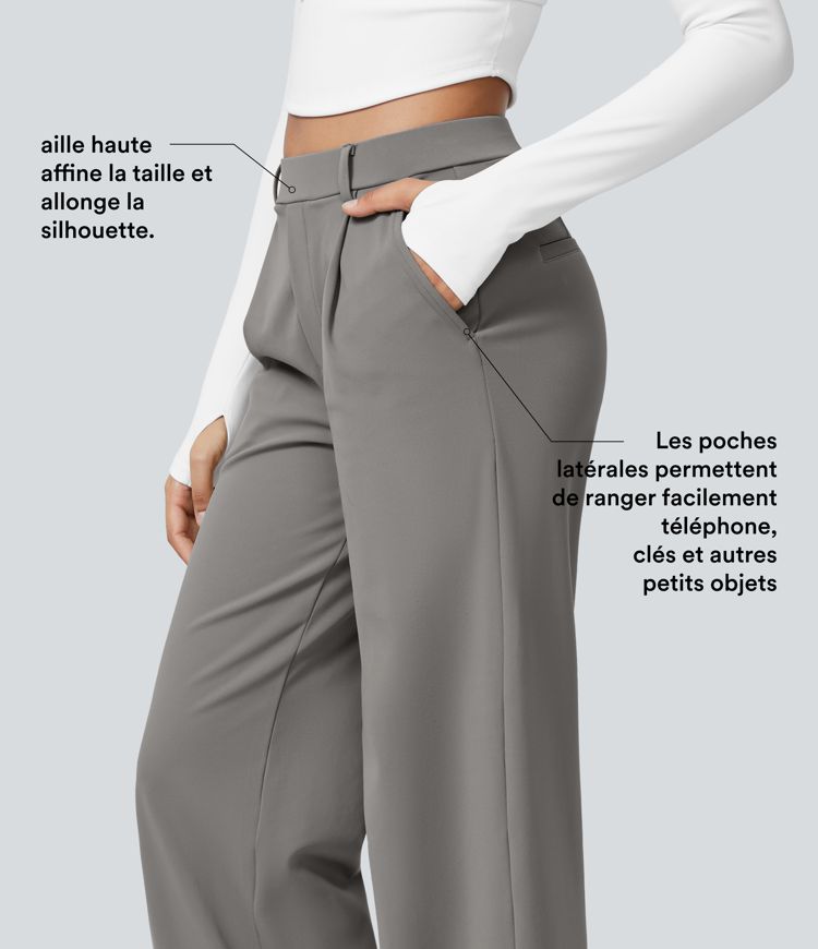 Pantalon tailleur Halara Flex™ DayStretch coupe droite taille haute avec poches