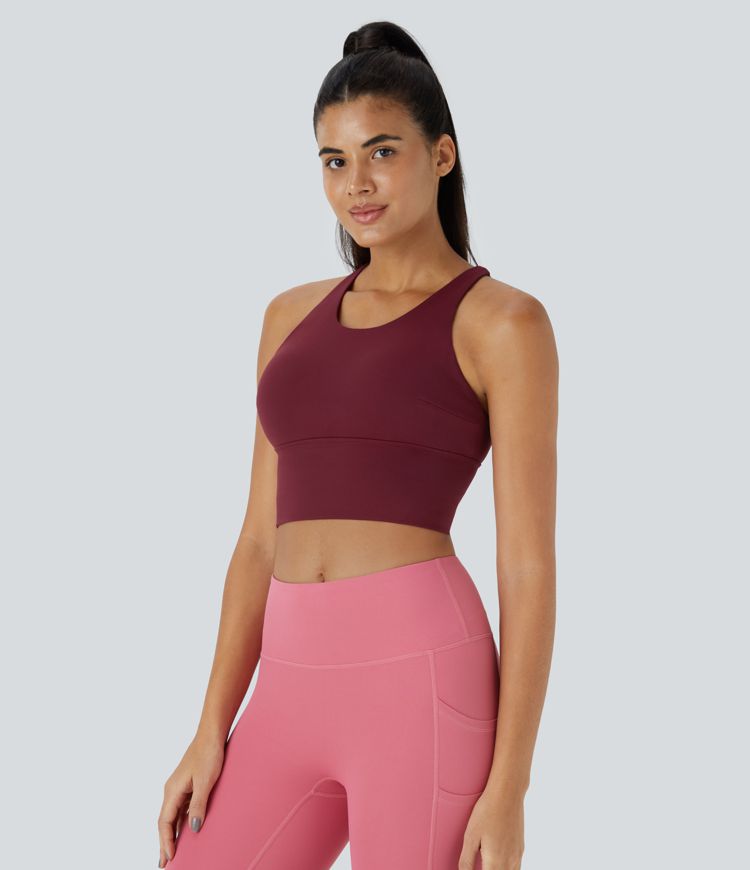 Low Support High Neck Longline Yoga Sports Bra - DD/DDD/F Cup