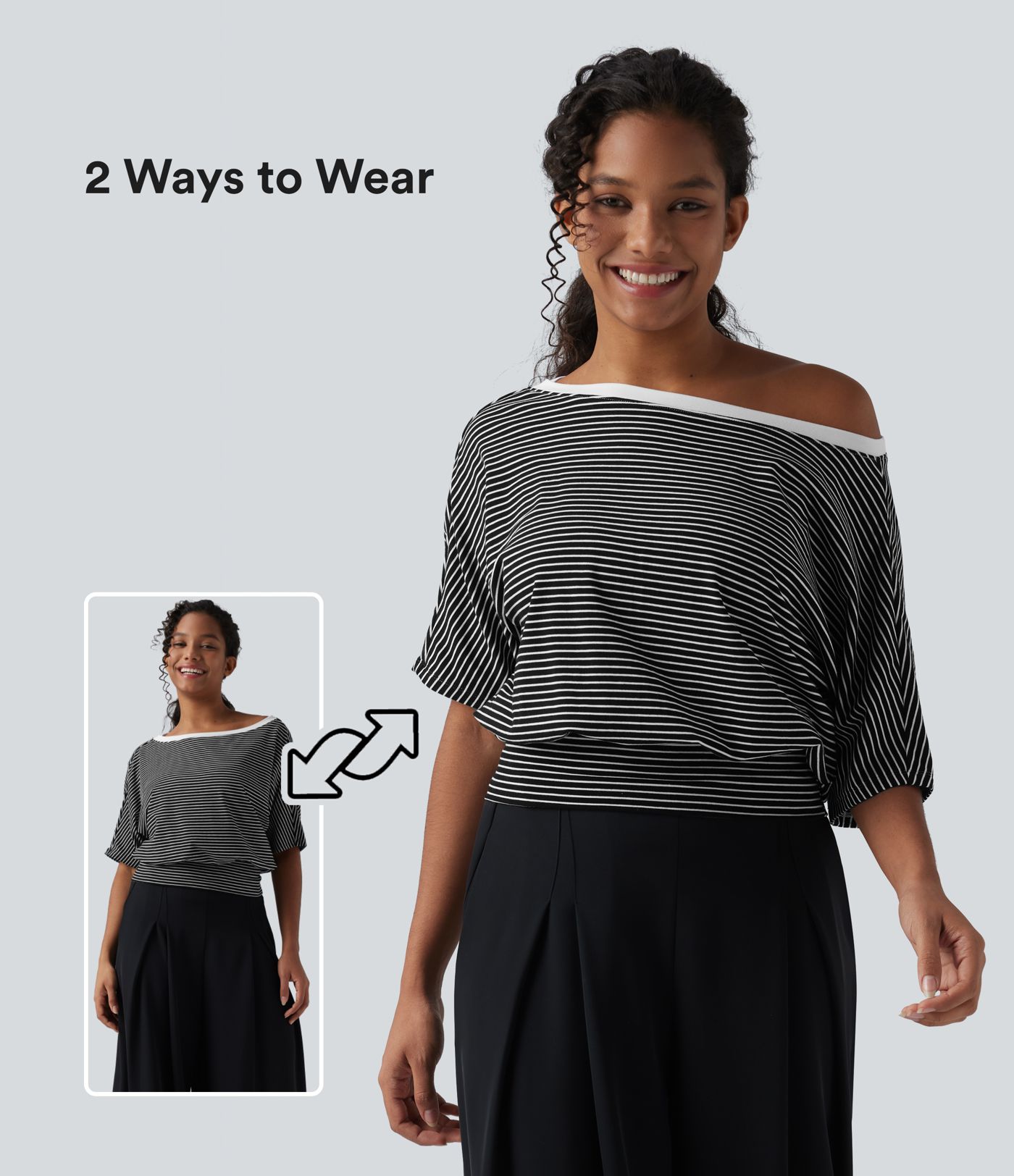 One Shoulder Short Sleeve Stripe Casual T-Shirt