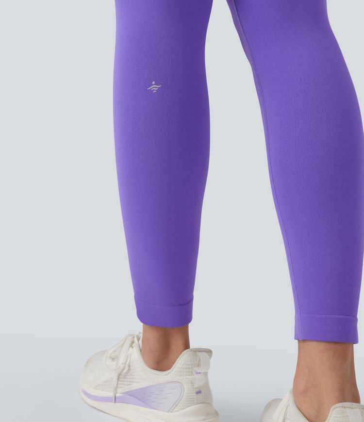 OneForm Seamless Flow High Waisted Tummy Control Butt Lifting Yoga 7/8 Leggings with Pockets