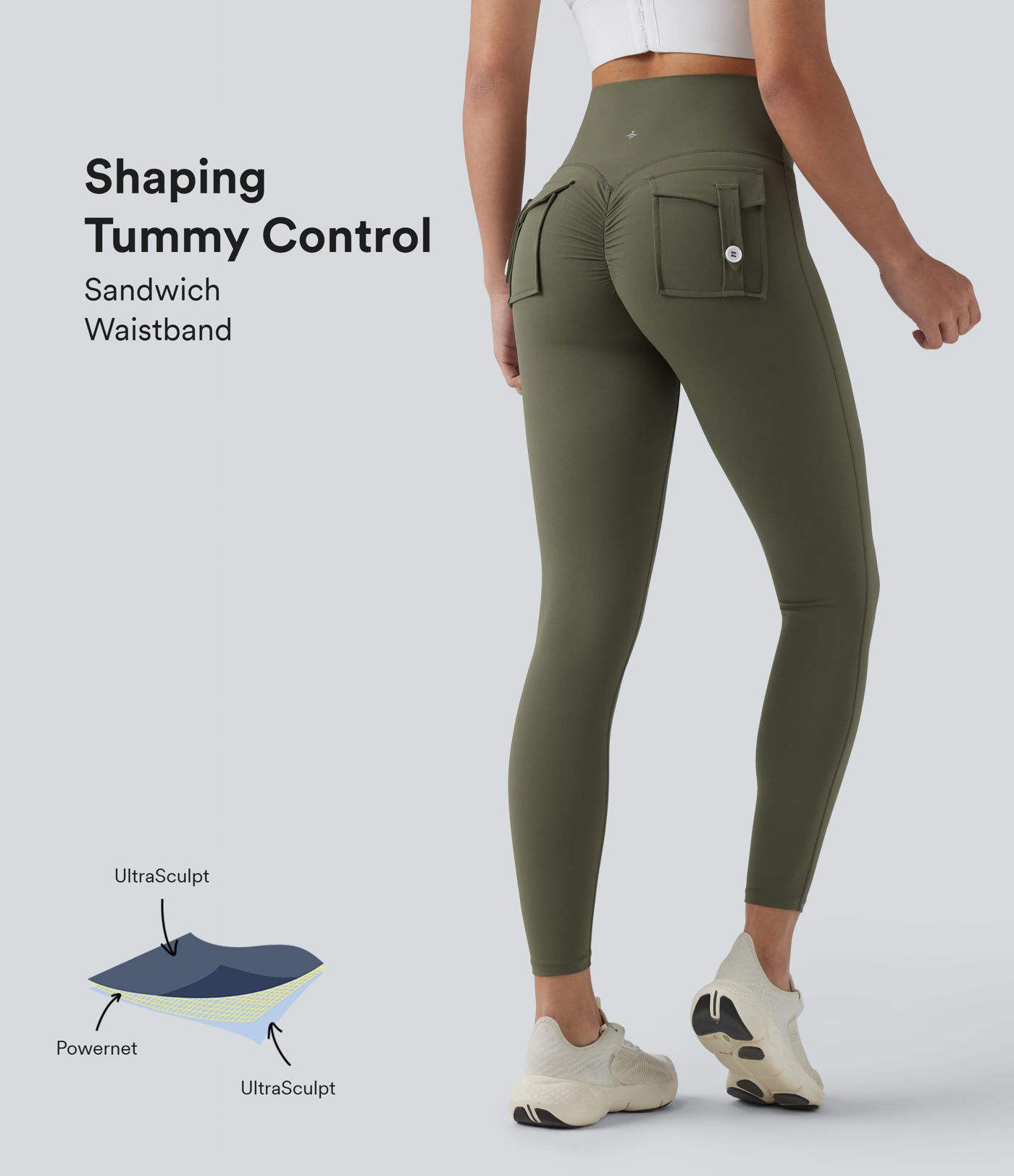 Halara UltraSculpt™ High Waisted Tummy Control Booty Scrunch Training Leggings with Pockets