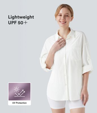 UV Protection Lightweight Breathable Roll-Up Long Sleeve outdoor Shirt-UPF50+