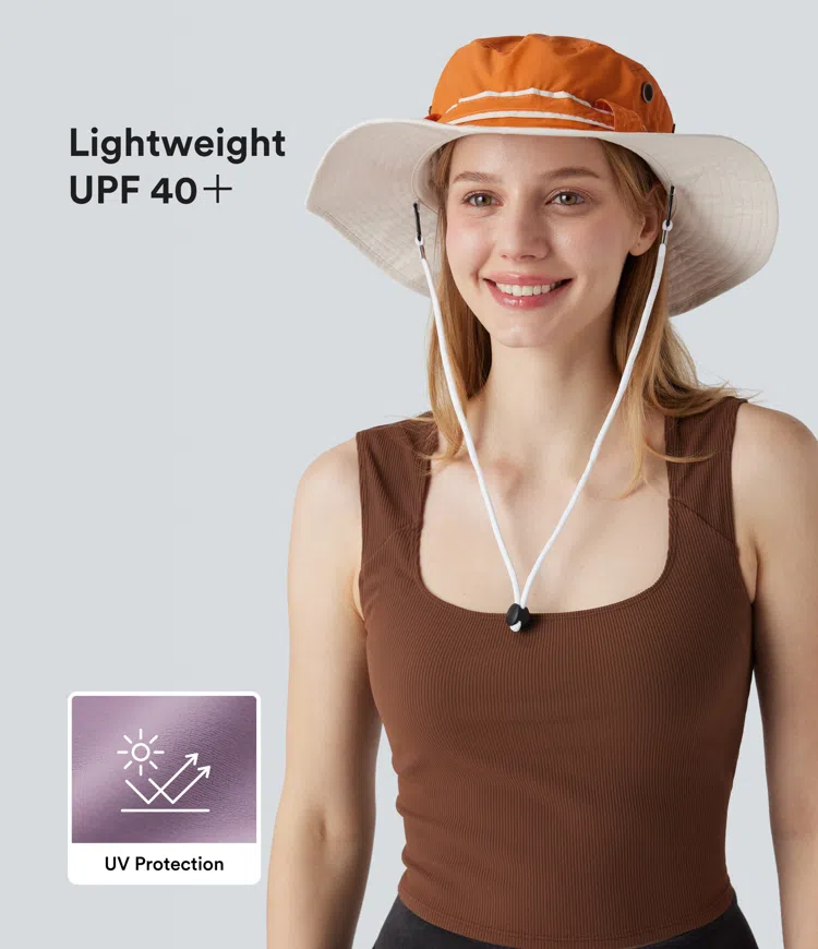 Wide Brim Adjustable Casual Sun Hat-UPF40+