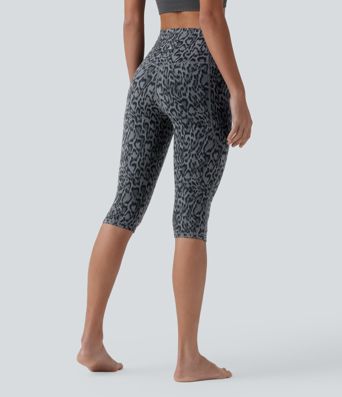 Halara UltraSculpt™ Leopard Print High Waisted Tummy Control Pedal Pusher Yoga Leggings with Pockets