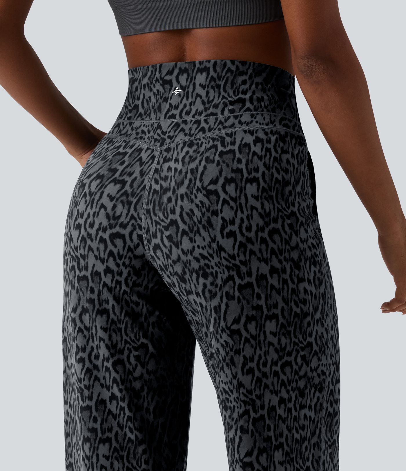 Halara UltraSculpt™ Leopard Print High Waisted Tummy Control Straight Leg Yoga Trousers with Pockets