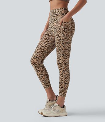 Halara UltraSculpt™ Leopard Print High Waisted Scrunch Butt Lifting Tummy Control Capri Training Leggings with Pockets