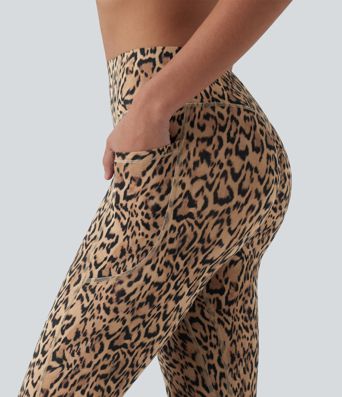 Halara UltraSculpt™ Leopard Print High Waisted Scrunch Butt Lifting Tummy Control Capri Training Leggings with Pockets
