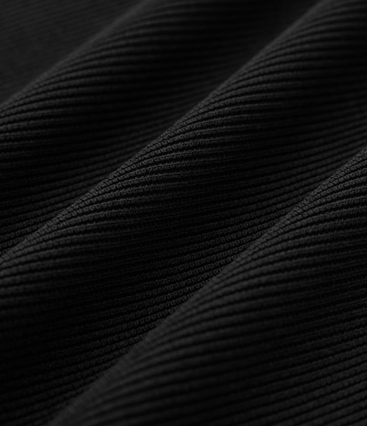 Sweatshirt décontracté côtelé col rond manches 3/4