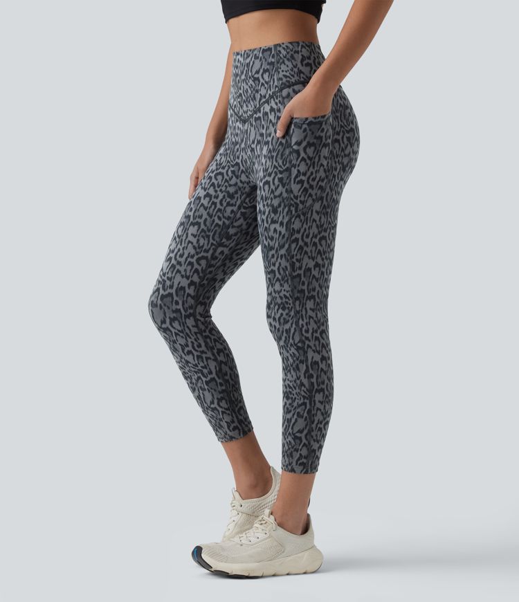Halara UltraSculpt™ Leopard Print High Waisted Scrunch Butt Lifting Tummy Control Capri Training Leggings with Pockets