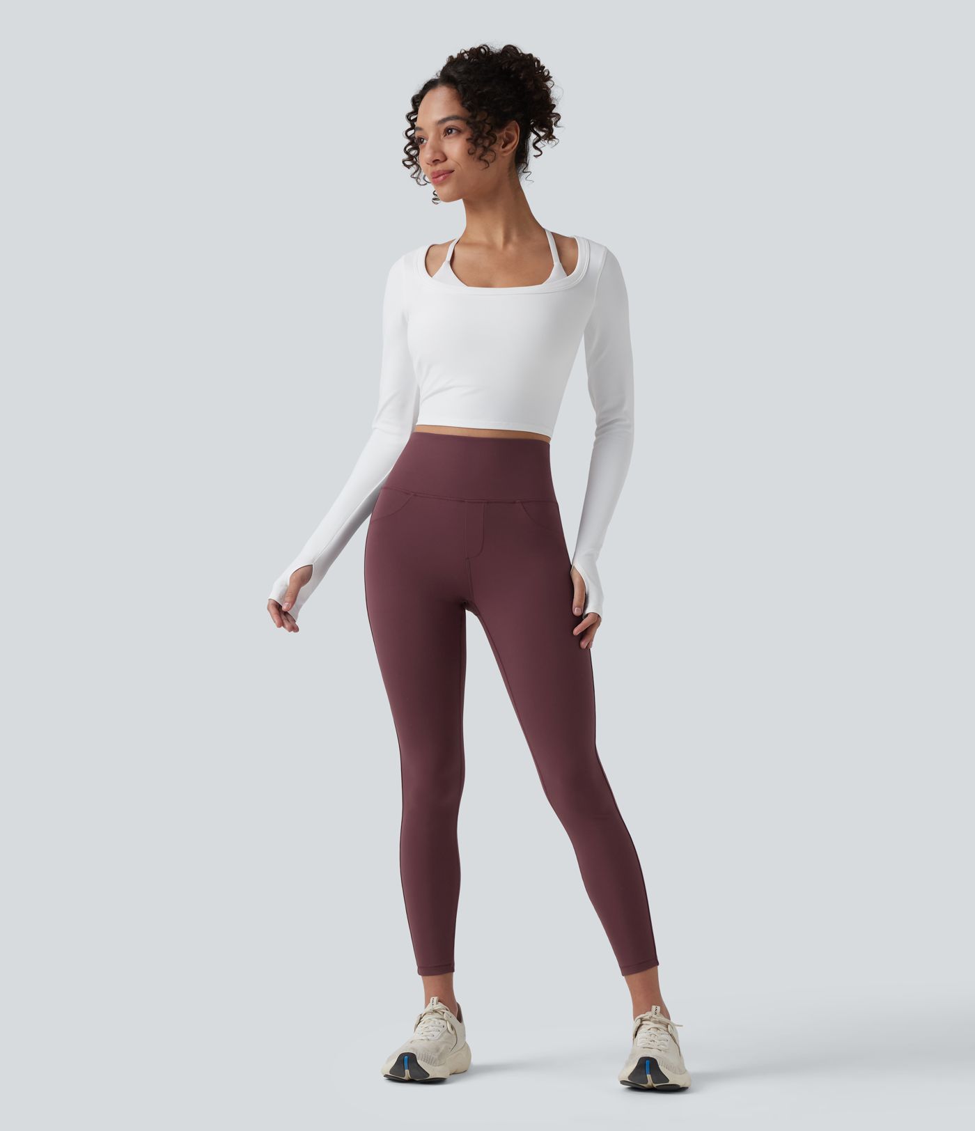Halara UltraSculpt™ - 7/8-Workout-Leggings mit hohem Bund, Gesäßtaschen und Bauchkontrolle