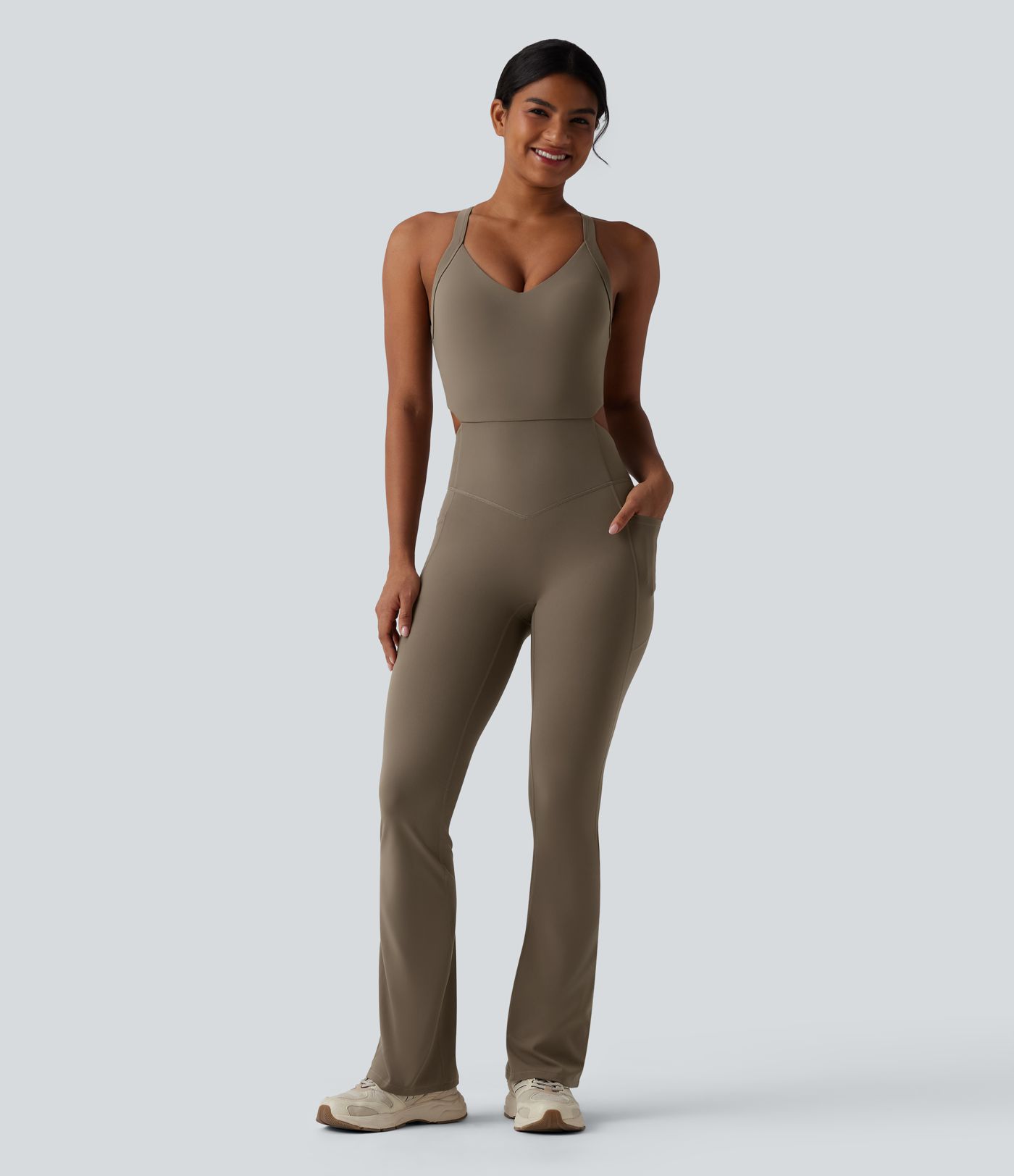 Halara UltraSculpt™ Tummy Control Bootcut Training Jumpsuit with Pockets-Easy Peezy Edition