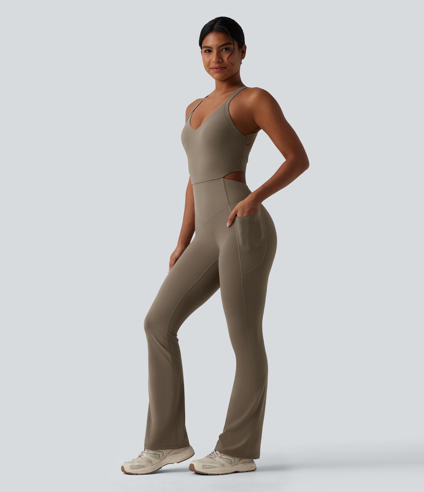 Halara UltraSculpt™ Tummy Control Bootcut Training Jumpsuit with Pockets-Easy Peezy Edition
