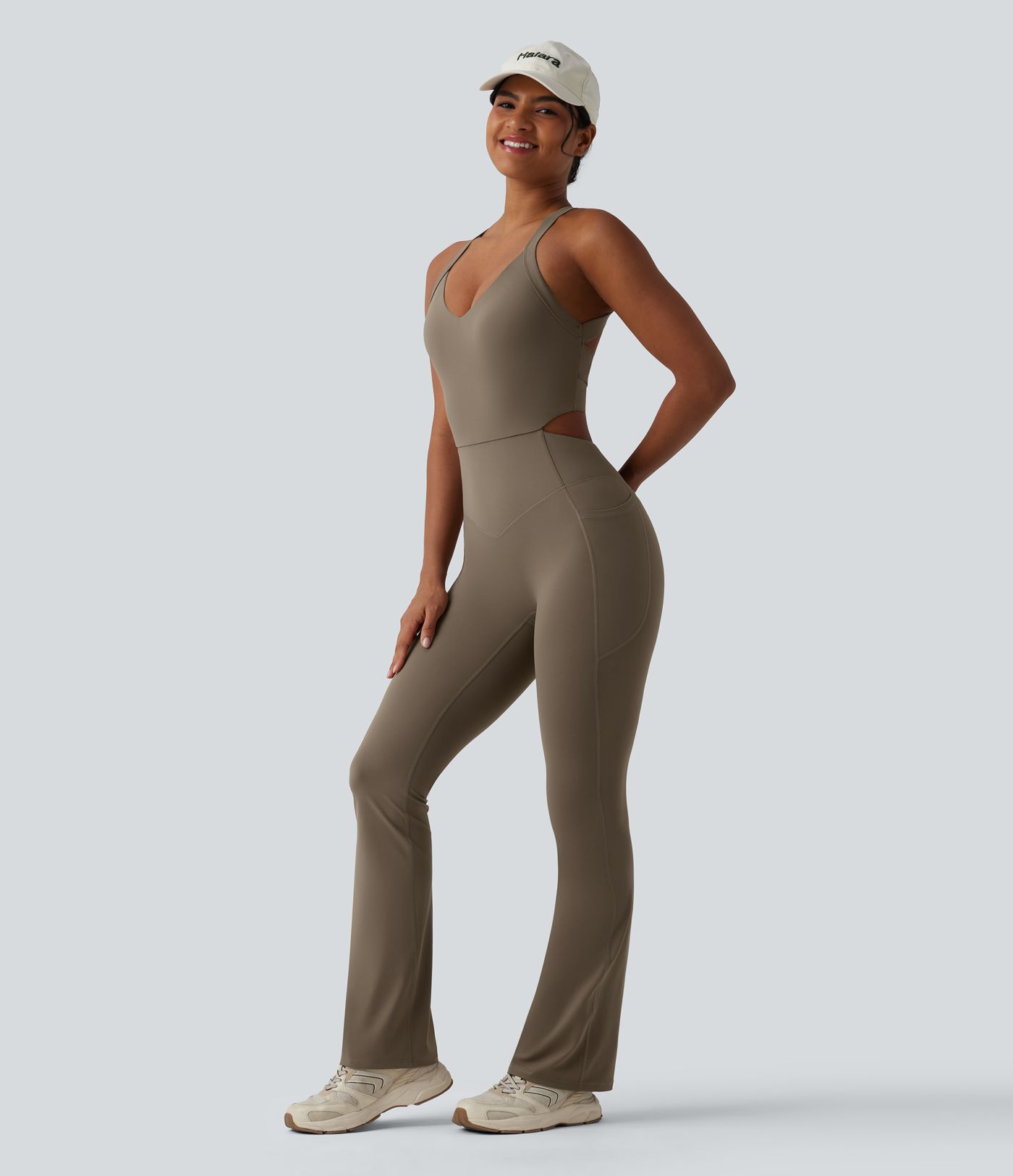 Halara UltraSculpt™ Tummy Control Bootcut Training Jumpsuit with Pockets-Easy Peezy Edition
