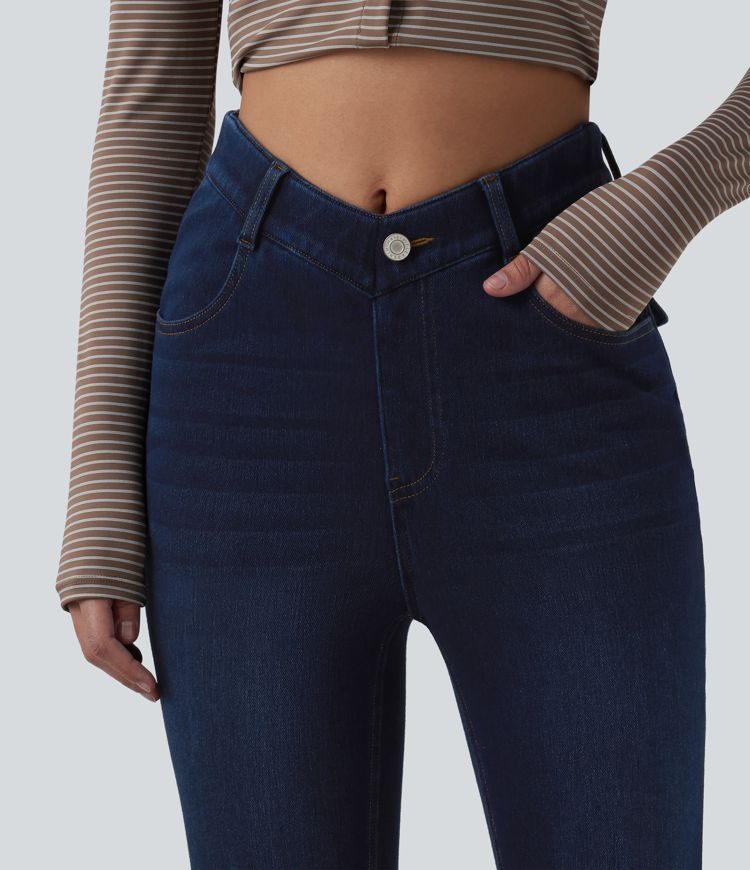 Halara Flex™ V-förmige, hochwertige, leichte Jeans mit Taschen