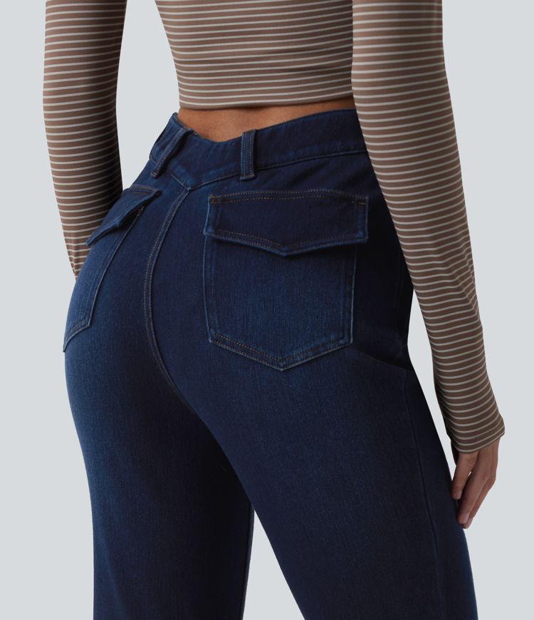 Halara Flex™ V-förmige, hochwertige, leichte Jeans mit Taschen