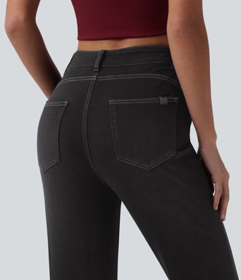 Halara Flex™ High Waisted Crossover Tummy Control Bootcut Casual Jeans with Pockets