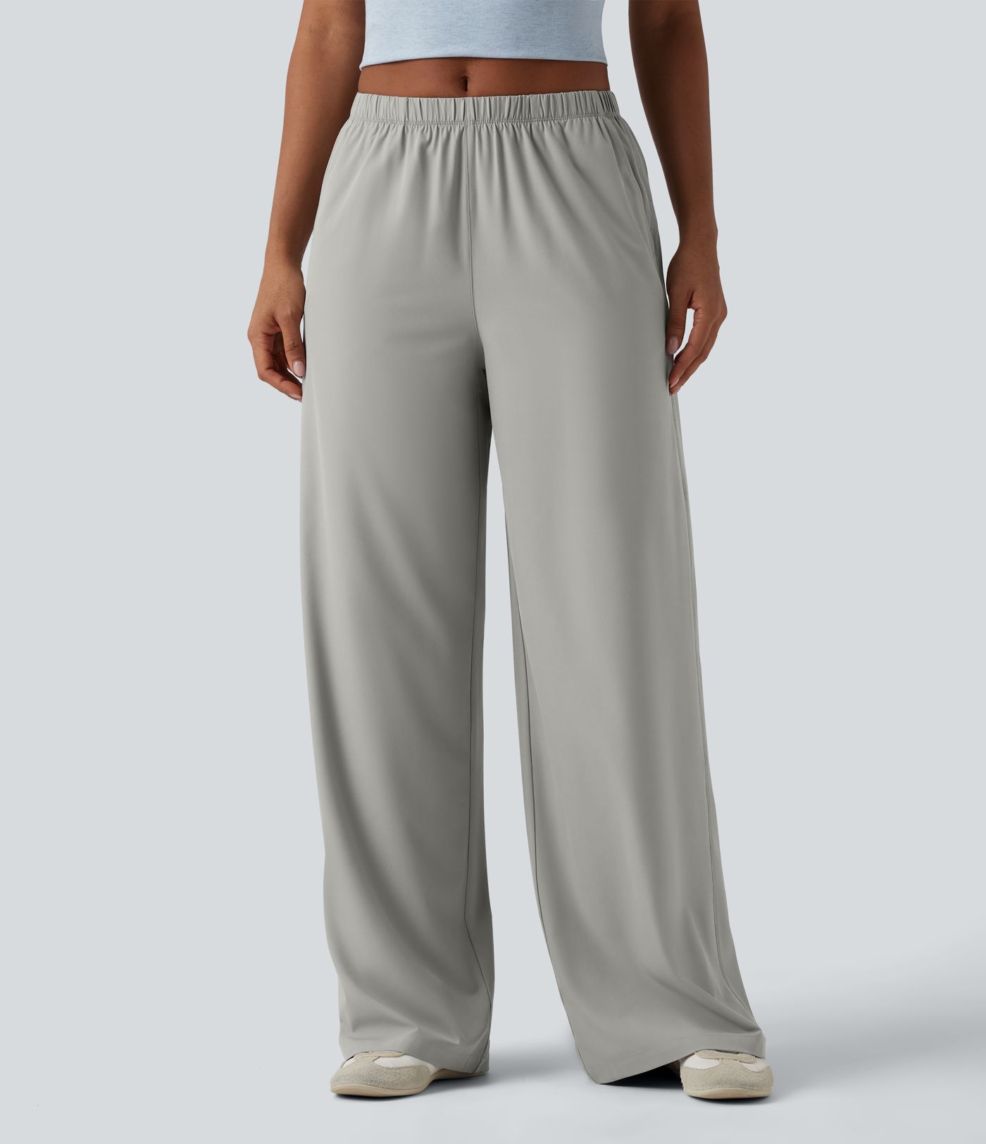 Pantalon décontracté jambes droites taille mi-haute séchage rapide Breezeful™ avec poches