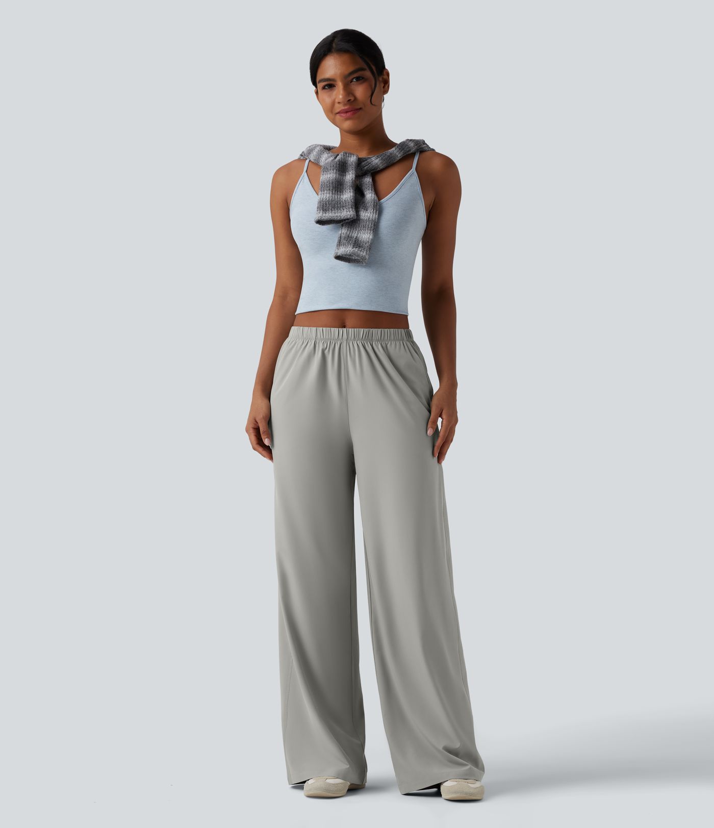 Pantalon décontracté jambes droites taille mi-haute séchage rapide Breezeful™ avec poches