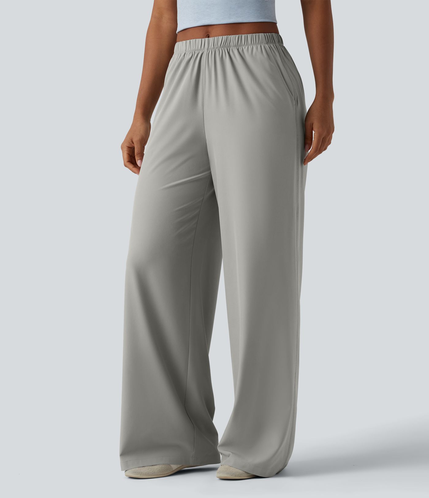 Pantalon décontracté jambes droites taille mi-haute séchage rapide Breezeful™ avec poches