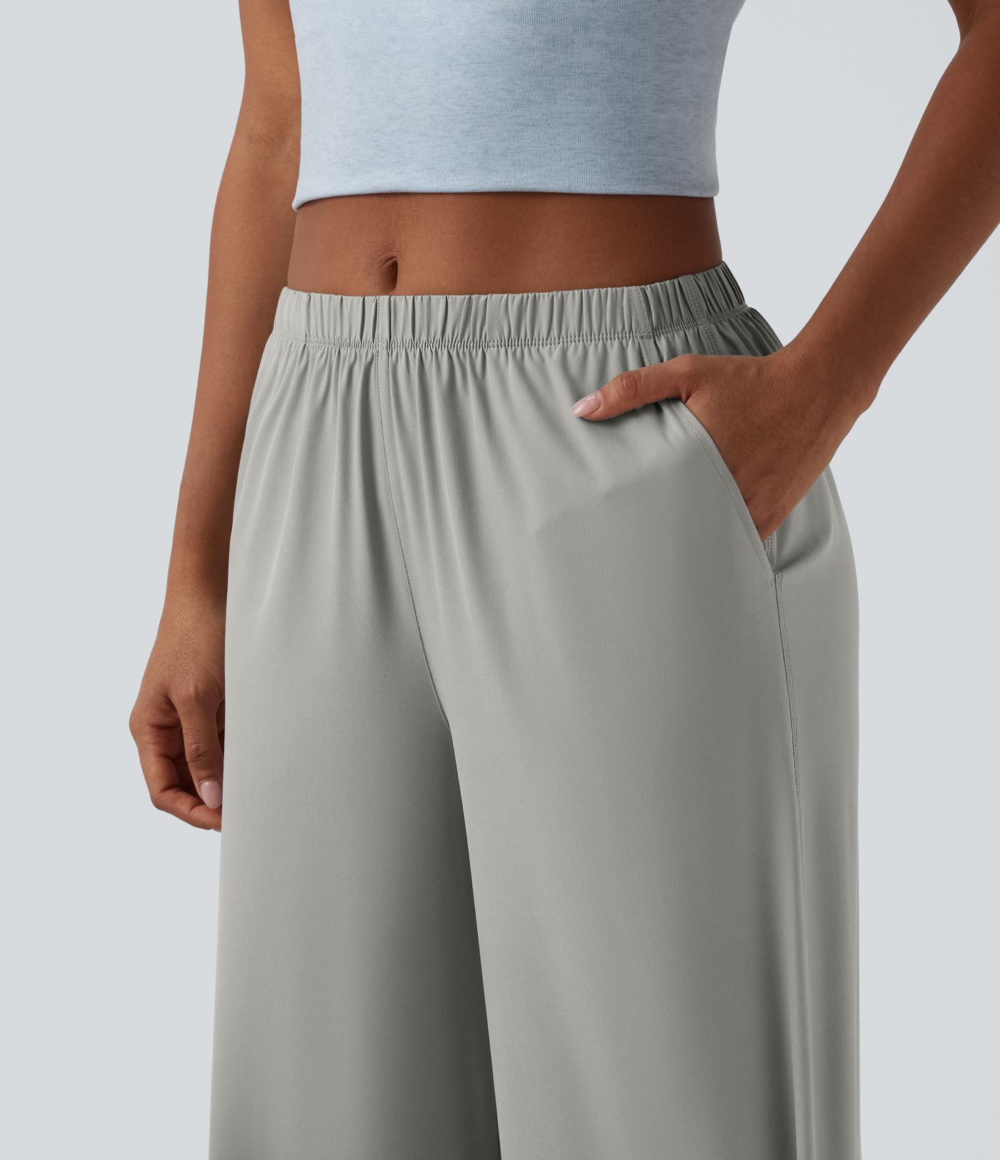 Pantalon décontracté jambes droites taille mi-haute séchage rapide Breezeful™ avec poches