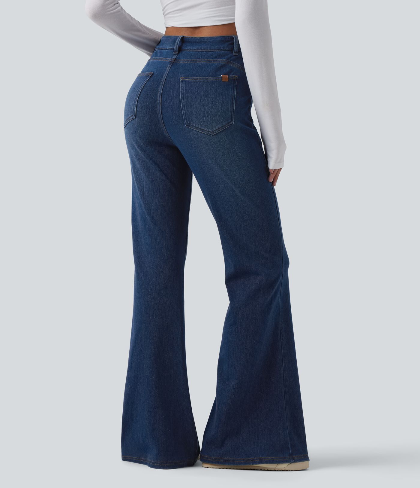 Halara Flex™ High Waisted Crossover Tummy Control Bootcut Casual Jeans with Pockets