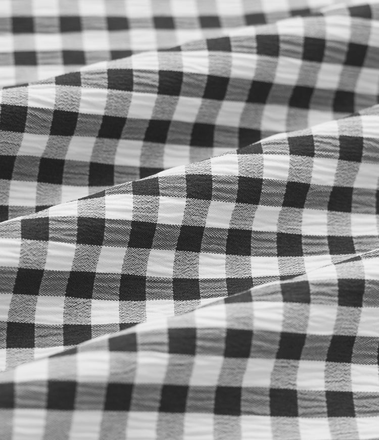 Round Neck Sleeveless Midi Crinkle Gingham Casual Tank Dress with Pockets