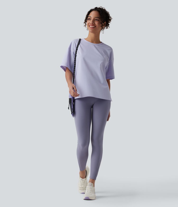 Top de randonnée à col rond et manches courtes - UPF40+