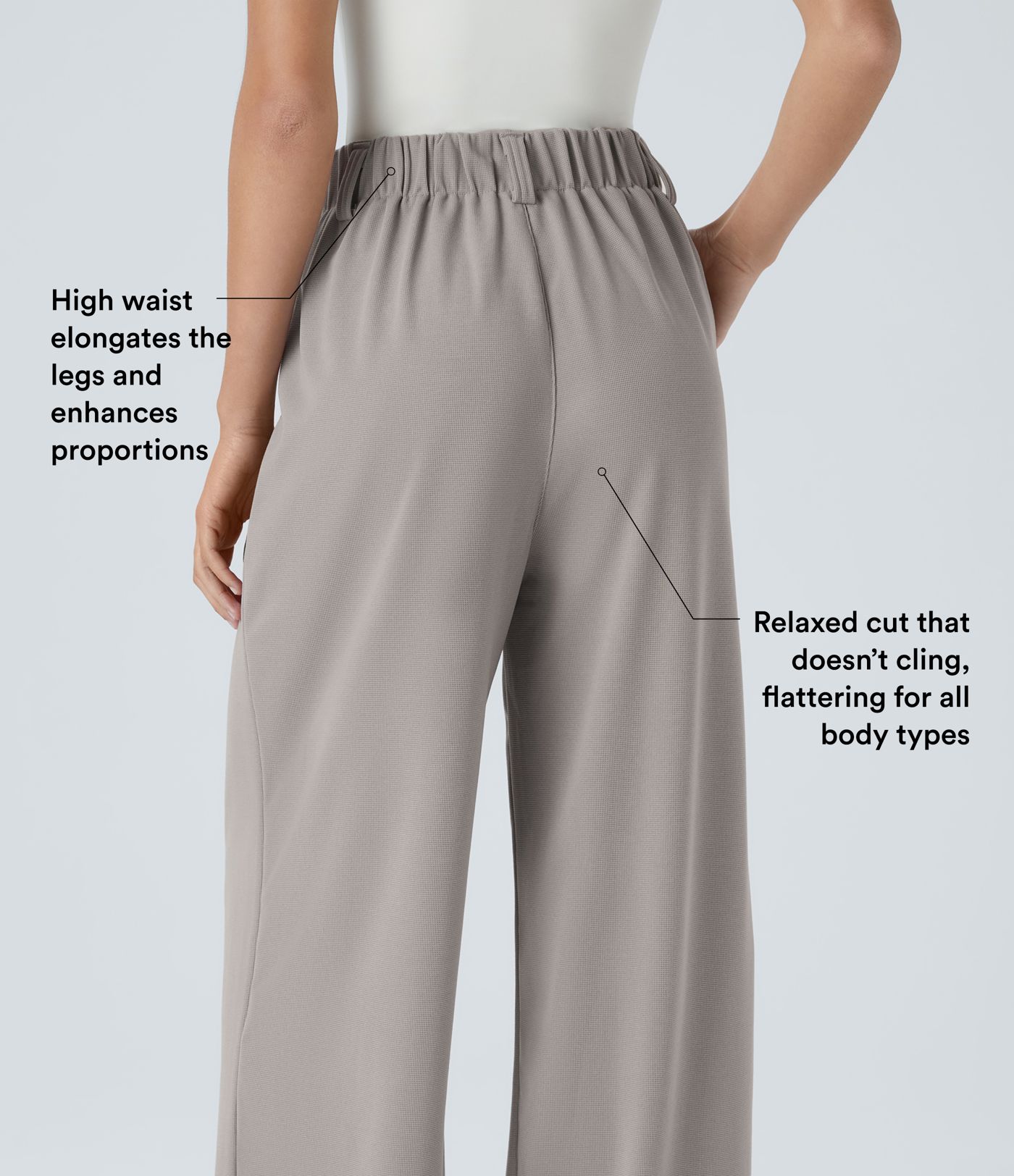 Halara Flex™ High Waisted Pocket Wide Leg Waffle Work Trousers