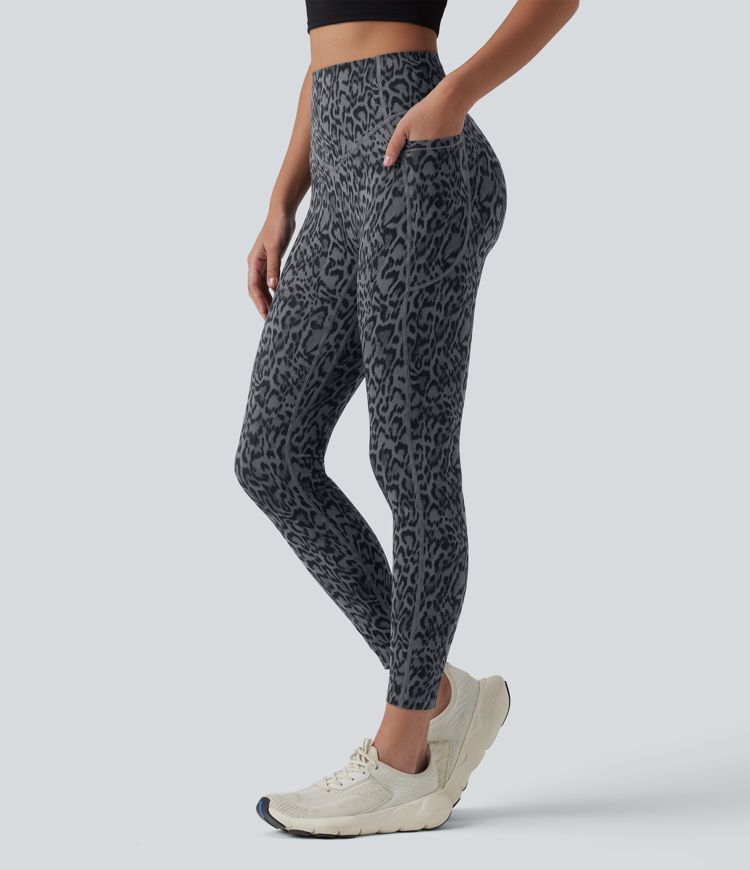 Halara UltraSculpt™ Leopard Print High Waisted Scrunch Butt Lifting Tummy Control Training Leggings with Pockets