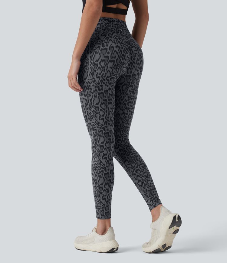 Halara UltraSculpt™ Leopard Print High Waisted Scrunch Butt Lifting Tummy Control Training Leggings with Pockets