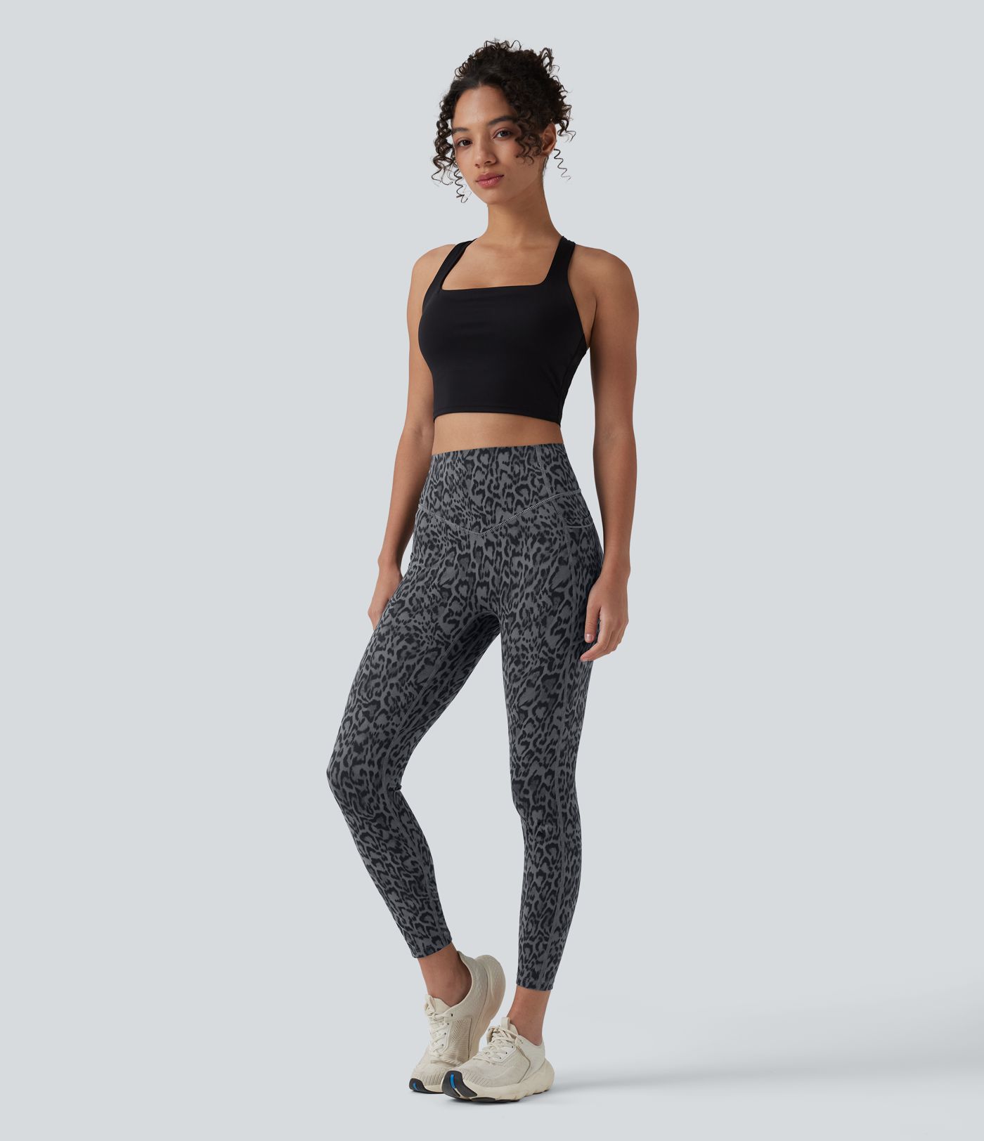 Halara UltraSculpt™ Leopard Print High Waisted Scrunch Butt Lifting Tummy Control Training Leggings with Pockets